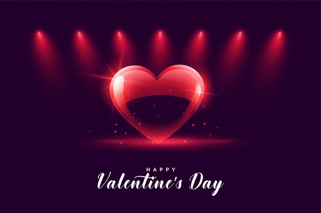 Free vector happy valentines day heart with focus lights