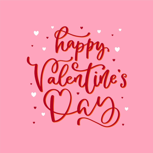 Free Vector happy valentines day lettering concept