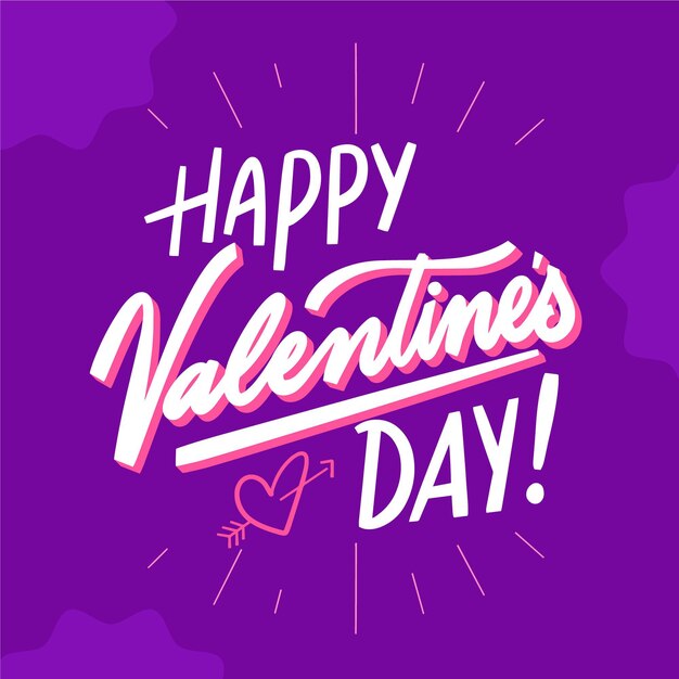 Happy valentines day lettering