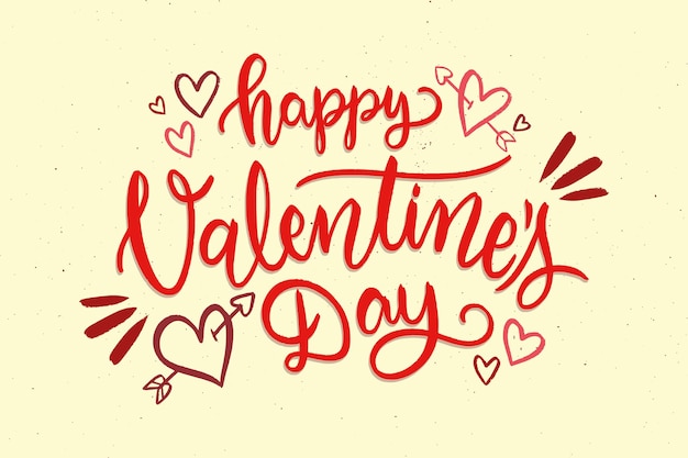 Happy valentines day lettering