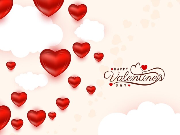 Happy Valentines day lovely hearts background design vector