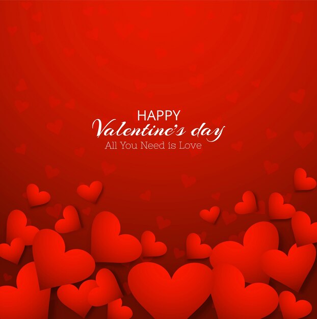 Happy Valentines day red background illustration