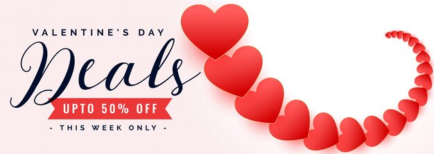 Happy valentines day sale and deal banner