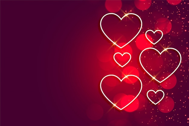 Happy valentines day shiny hearts background with text space