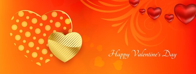 Happy Valentines day stylish modern banner design vector