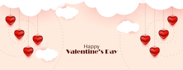 Happy Valentines day text design decorative love banner design