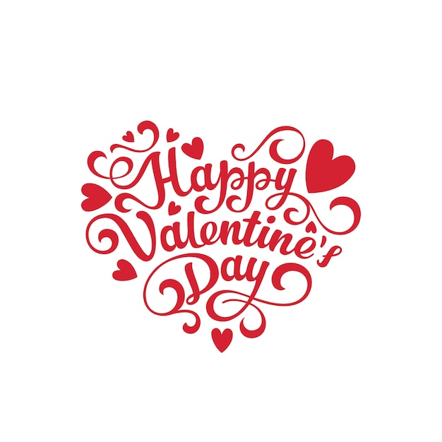 Free Vector happy valentines day text lettering heart shape