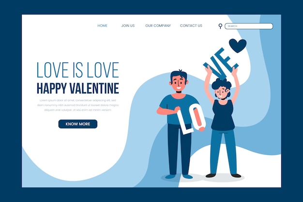 Happy valentines landing page