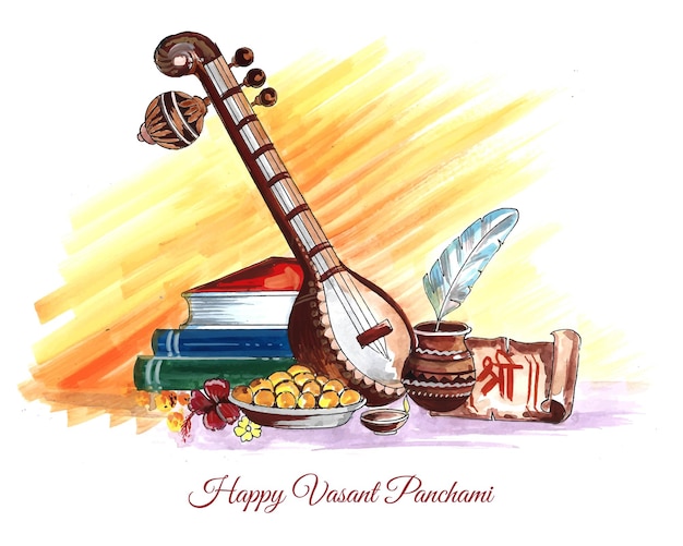 Happy vasant panchami celebration card background