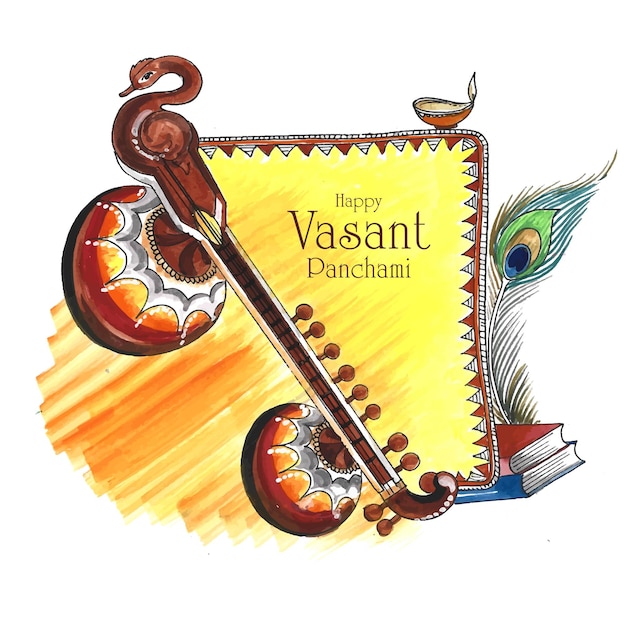 Happy vasant panchami celebration card background