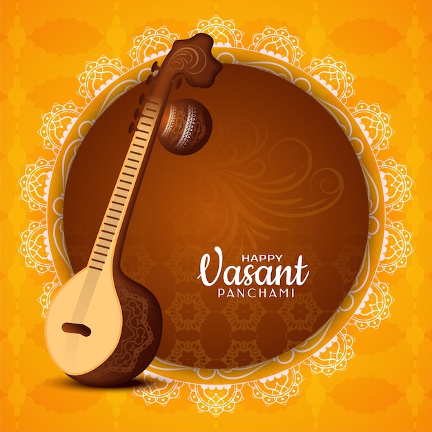 Free Vector happy vasant panchami hindu festival celebration background design vector