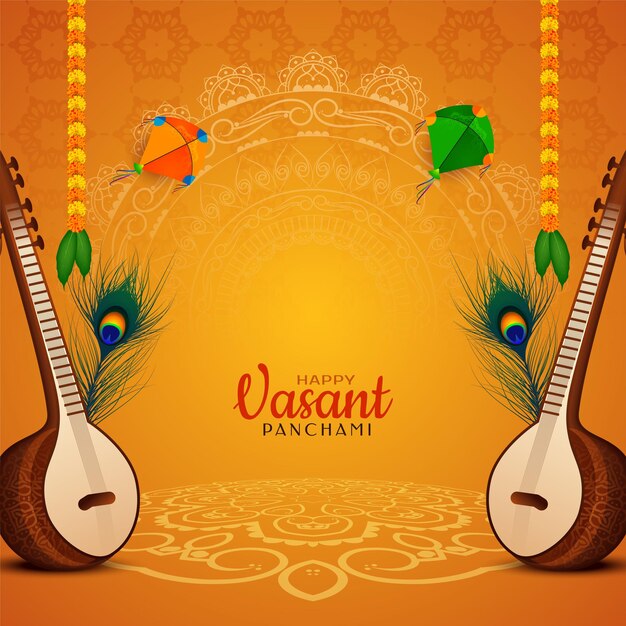 Happy Vasant Panchami traditional festival celebration background design