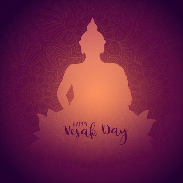 Free vector happy vesak day celebration card background