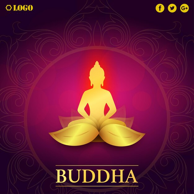 Happy Vesak Greetings Purple Background Social Media Design Banner