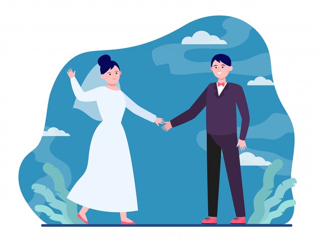 Free Vector happy wedding couple