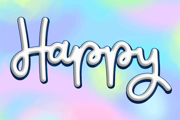 Free Vector happy white typography vector message