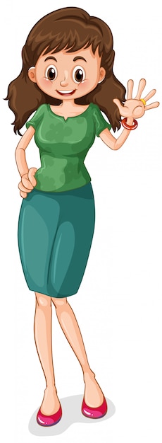 Happy woman cartoon character