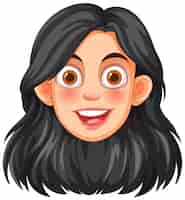 Free vector happy woman with black hair