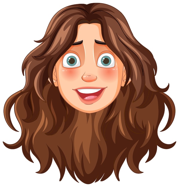 Free Vector happy woman with wavy hair