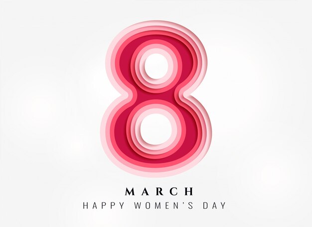 Happy women's day background in papercut style