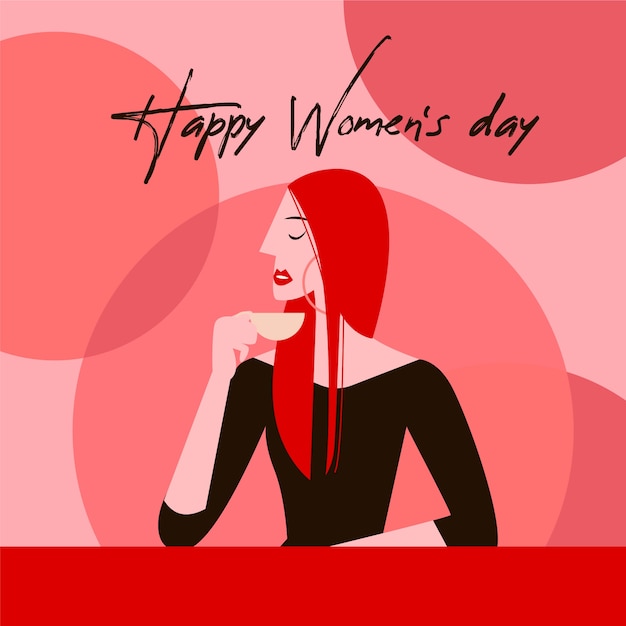 Happy women's day in flat design