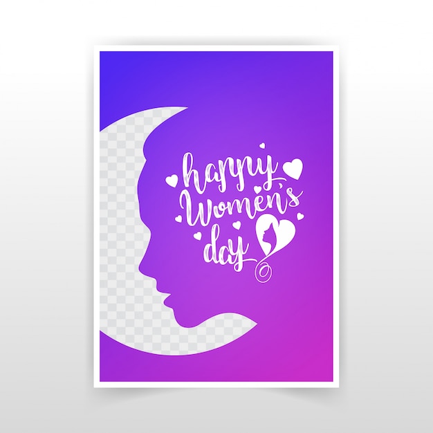 Happy Women's day pink background with moon vector 