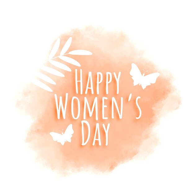 Happy women's day watercolor greeting card