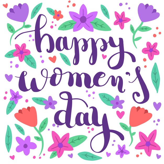 Happy women's day with floral motif