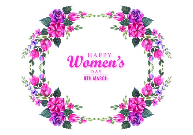 Happy womens day beautiful flower card background