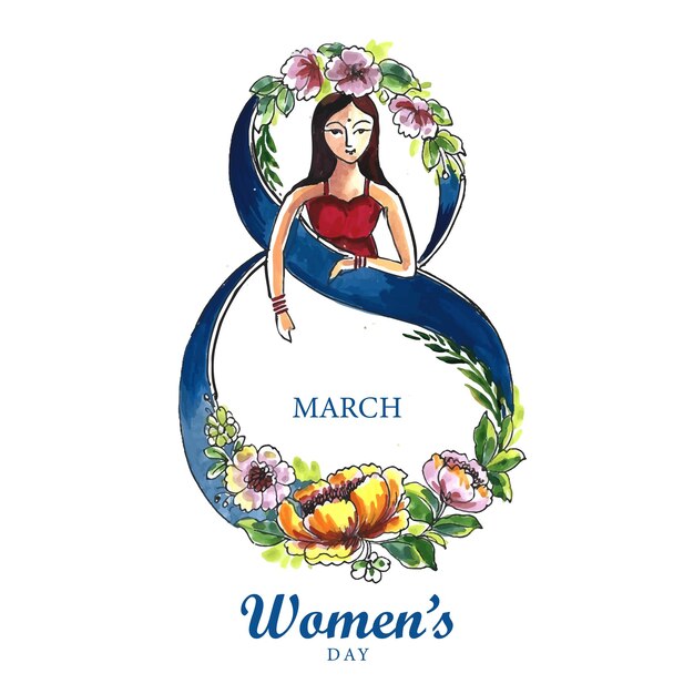 Happy womens day celebrations 8march concept card design