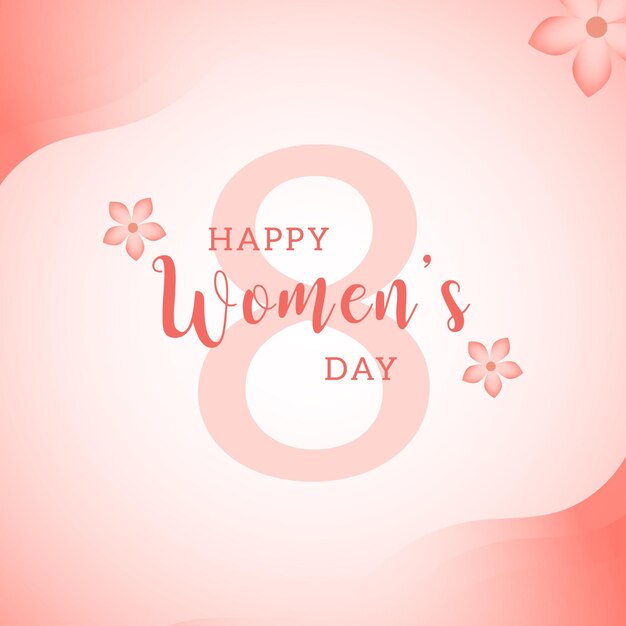 Happy Womens Day Greetings Light Pink Background Social Media Design Banner