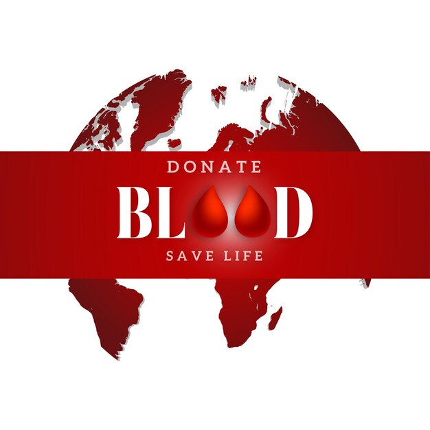 Happy World Blood Donor Day Red White Background Social Media Design Banner Free Vector