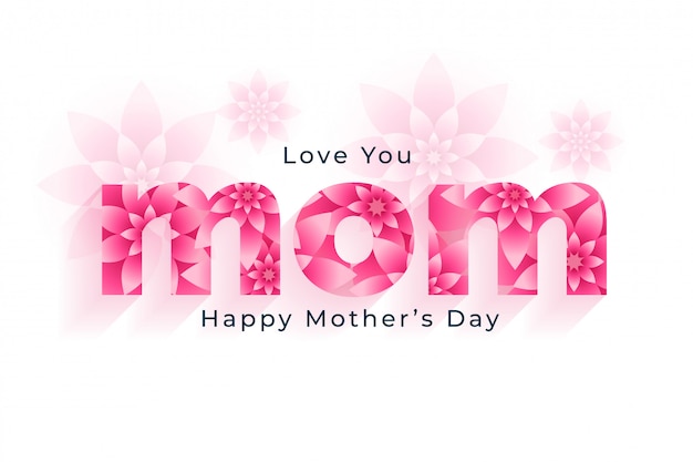 Hapy mothers day sweet flower card design