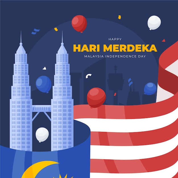 Free vector hari merdeka illustration