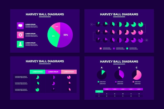 Free vector harvey ball infographic