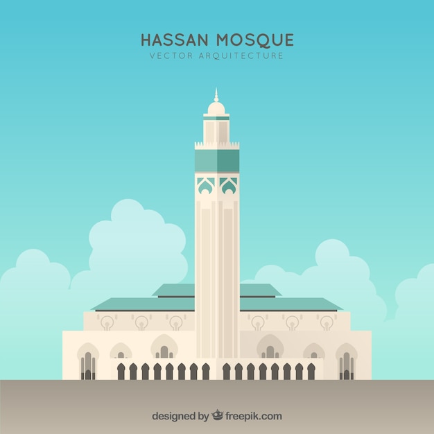 Free vector hassan mosque facade