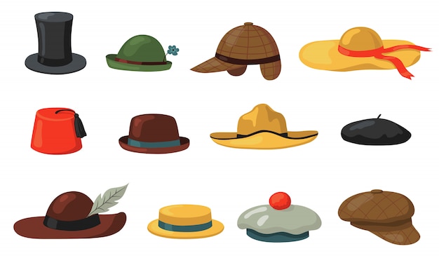 Free Vector hats and caps set