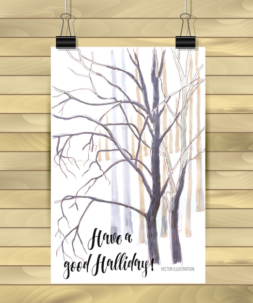 Free Vector have a good holliday poster of nature  