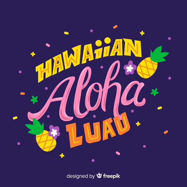 Hawaiian luau lettering background