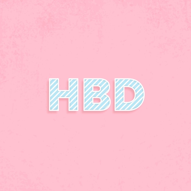 Free Vector hbd candy stripe text vector typography