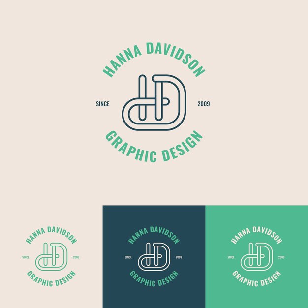 Hd monogram logo template