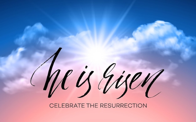 Free Vector he is risen. easter background.