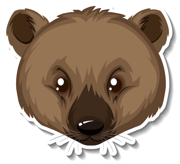 Free Vector head of bear animal cartoon sticker