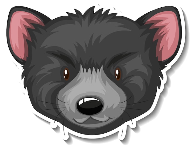 Free vector head of black bear animal cartoon sticker