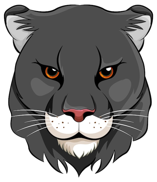 Free vector head of black panther cartoon