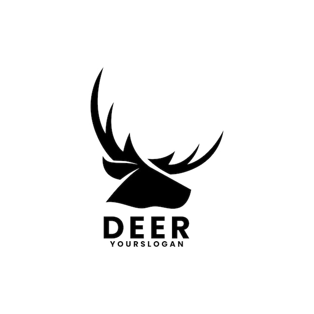 Head deer logo design template