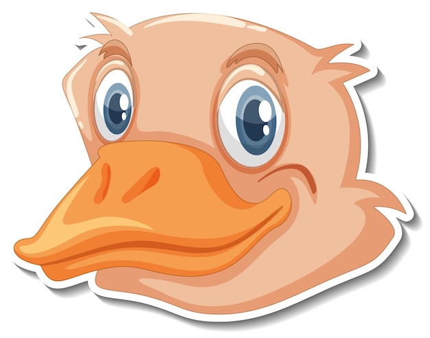 Free Vector head of duck animal cartoon sticker