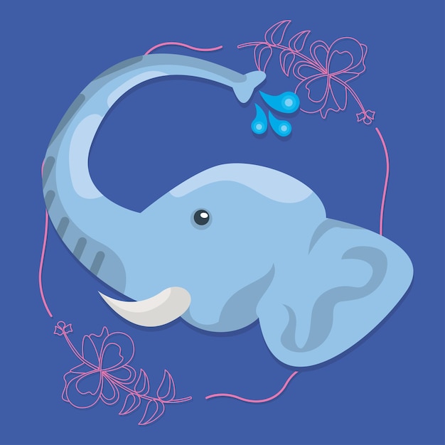 Free Vector head elephant playing