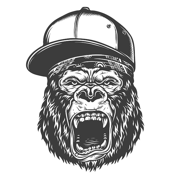 Free vector head of gorilla