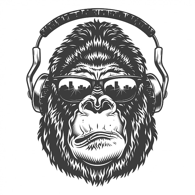 Free vector head of gorilla